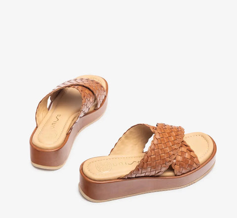 Unisa - Amaia Braided Platform Sandal Brown - UNNA S
