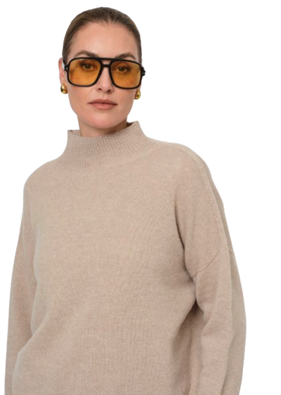 Lasa - Short Sleeve Sweater Camel