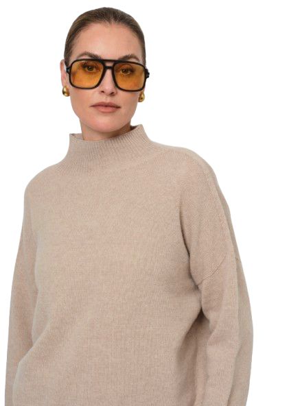 Lasa - Short Sleeve Sweater Camel