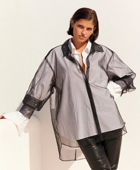 Mes Demoiselles Paris –  Vespera Shirt Black/White - UNNA S