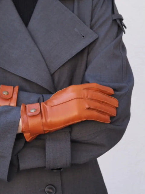 SAUSO – Alma Leather Glove Burnt Orange - UNNA S