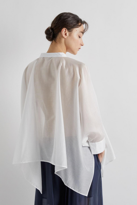 MeiMeij - Giulia Asymmetric Hem Shirt White UnnaS