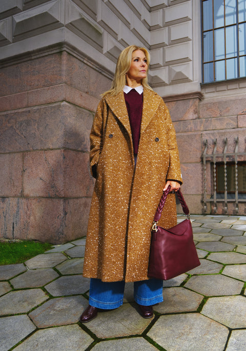Skills Milano - Ellen Wool Blend Coat Tweed Brown