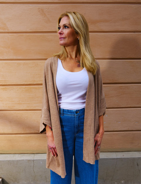 By Basics - Merino Cardigan Camel