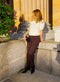 MeiMeij - Straight Leg Pants With Milan Stitch Brown