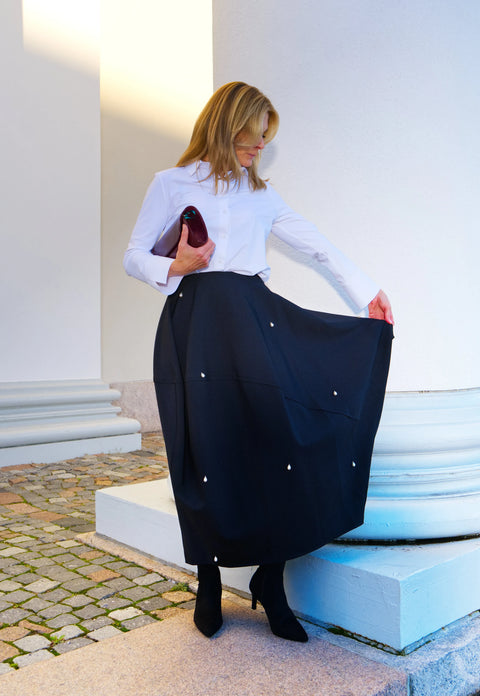 MeiMeij - Ioanna Tapered Midi Skirt Black