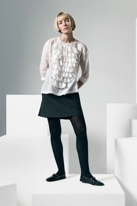 Bitte Kai Rand – Frill Panel Blouse White - UNNA S