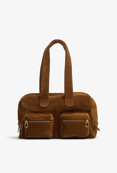 Unisa - Fotini Split Leather Bowling Bag Brown