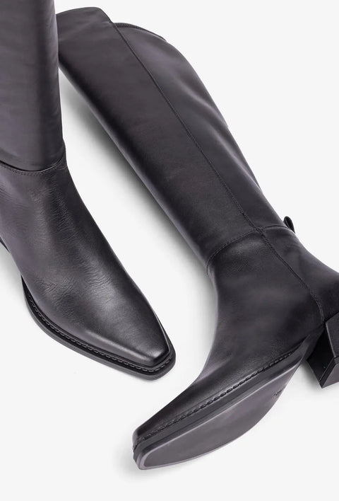 Unisa - Ponted Toe Knee High Boot Black