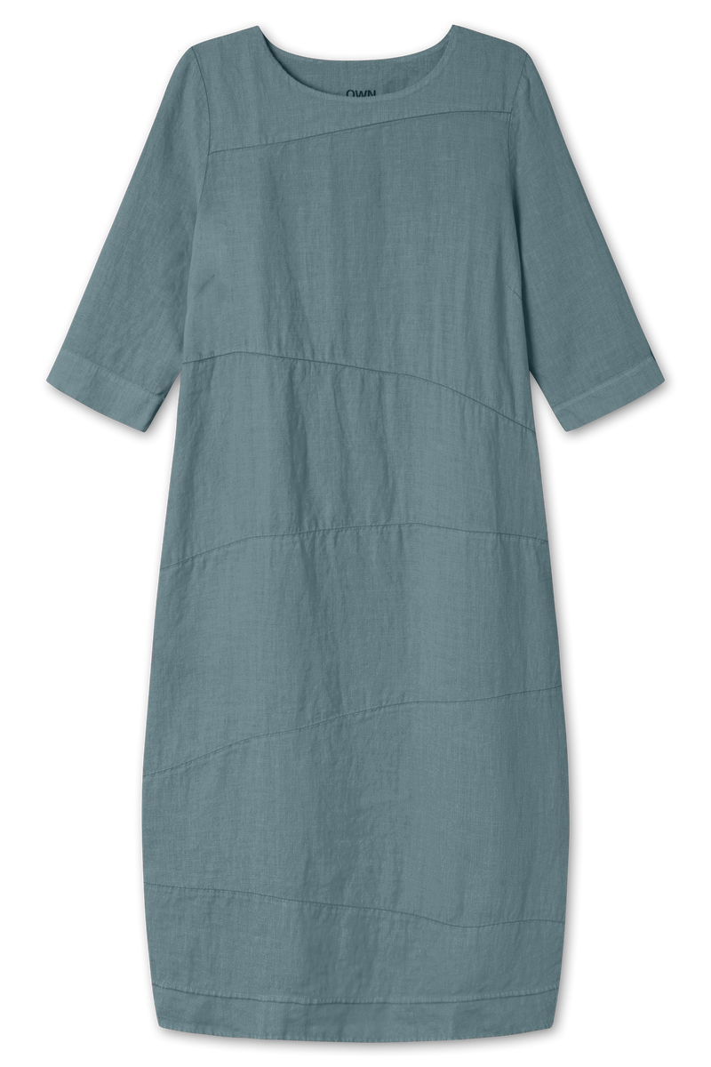 By Basics - Linen Dress Long Stormy Sea