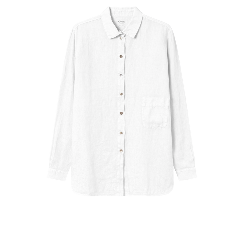 By Basics - Linen Shirt White