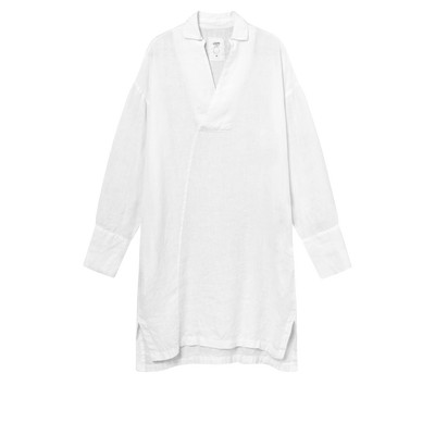By Basics - Linen Shirt Dress White