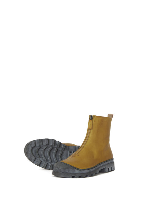 Lofina - Ankle Boot With Front Zipper Ambra