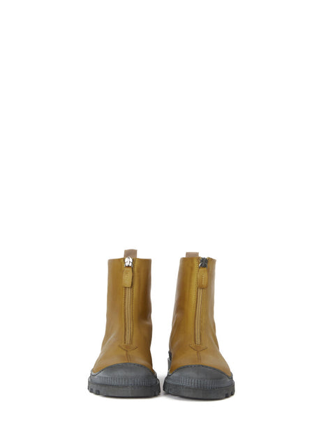 Lofina - Ankle Boot With Front Zipper Ambra