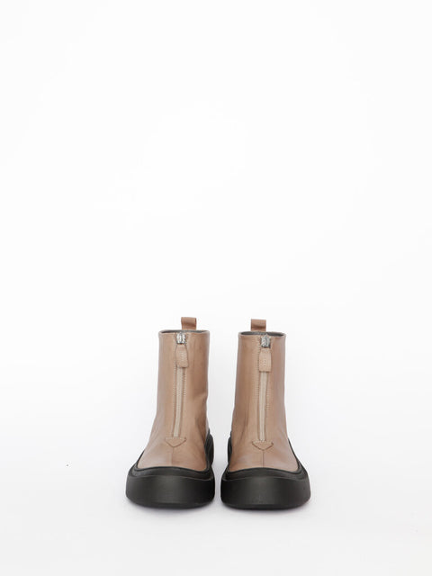 Lofina - Curl Boot With Front Zipper Malto