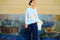 MeiMeij - Isolde Oversized Collarless Tunika Silk Shirt