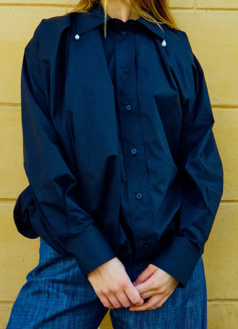 MeiMeij - Juno Bomber-Style Shirt Black