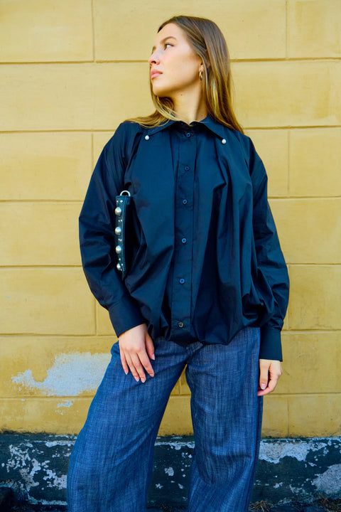 MeiMeij - Juno Bomber-Style Shirt Black