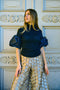 MeiMeij - Azalea Puff Sleeve Polo Knit Black