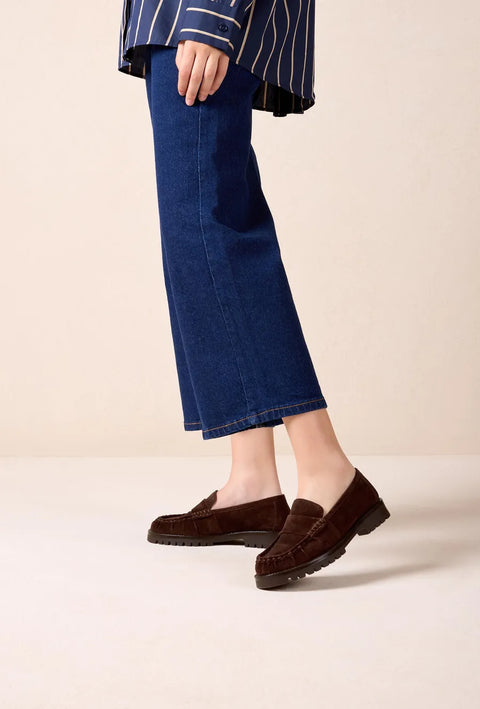Unisa - Penny Suede Loafer Brown