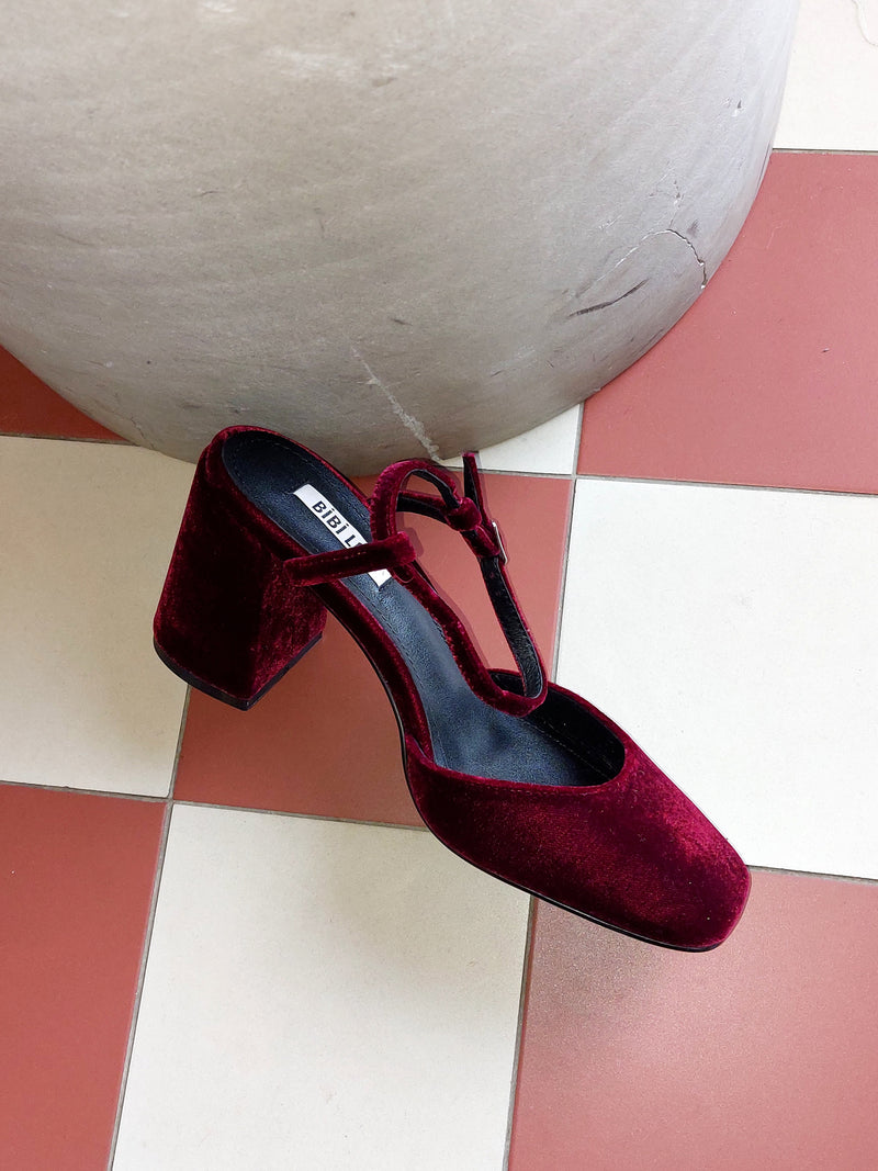 Bibi Lou - Emily Pump Velvet Burgundy