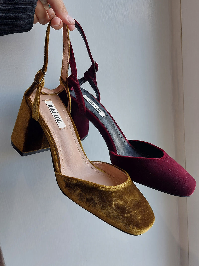 Bibi Lou - Emily Pump Velvet Burgundy