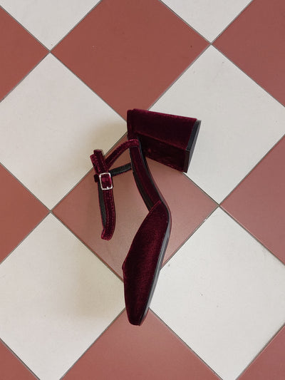 Bibi Lou - Emily Pump Velvet Burgundy