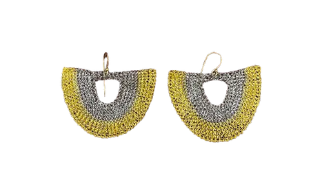 Lotta & Djossou - Prismatic Earring Silver & Brass/Gold - UNNA S