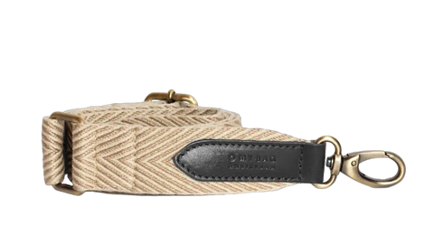 O My Bag - Sand Webbing Strap Black leather - UNNA S