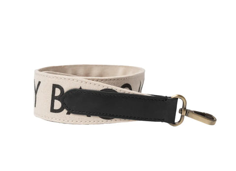 O My Bag - Canvas Logo Strap Short Black Leather - UNNA S