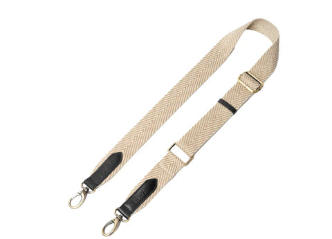 O My Bag - Sand Webbing Strap Black leather - UNNA S